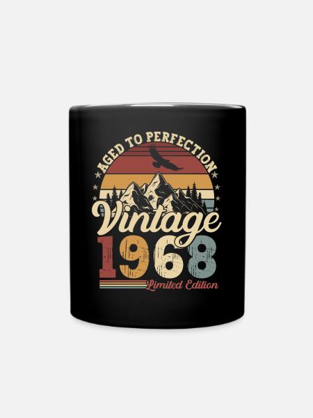 1968 Né Vintage 55 Anniversaire - Mug uni - noir