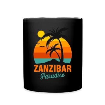 Zanzibar Palm Beach Tansania Paradies Surfen Afrik - Tasse einfarbig - Schwarz - Vorne