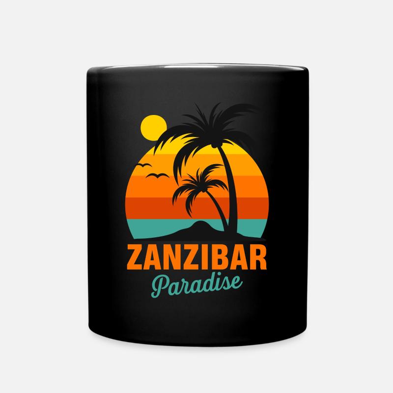 Zanzibar Palm Beach Tanzanie Paradis Surf Afrik - Mug uni - noir