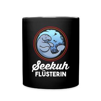 Meerkuh Seekuh - Tasse einfarbig - Schwarz - Vorne