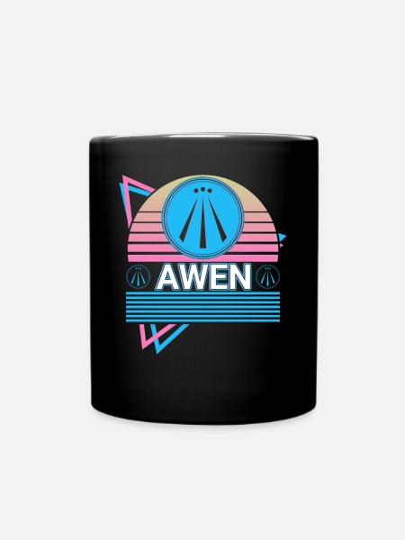 Awen Druide Heidentum Keltisch Wiccan Retro - Tasse einfarbig - Schwarz