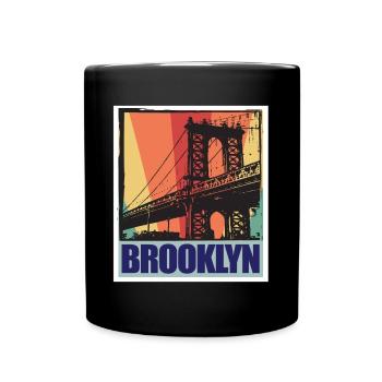 Brooklyn New York City Bridge NY Souvenir USA - Full Colour Mug - black - Front