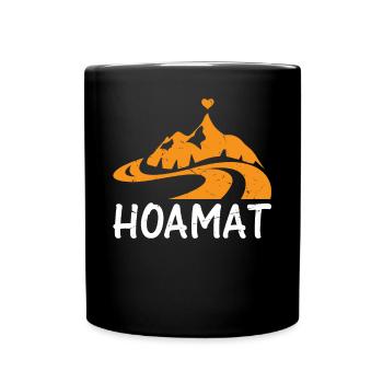 Alpenherz HOAMAT Outdoor Trekking Bayerische Alpen - Tasse einfarbig - Schwarz - Vorne