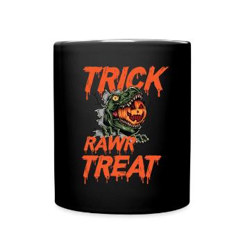 T-Rex Halloween Citrouille Drôle Horreur Costume Dino - Mug uni - noir - Devant