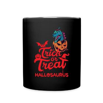 T-Rex Funny Halloween Dino Horror Costume Hallosaur - Full Colour Mug - black - Front