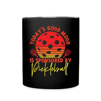 Pickleball Retro Today's Good Mood - Tasse einfarbig - Schwarz - Vorne