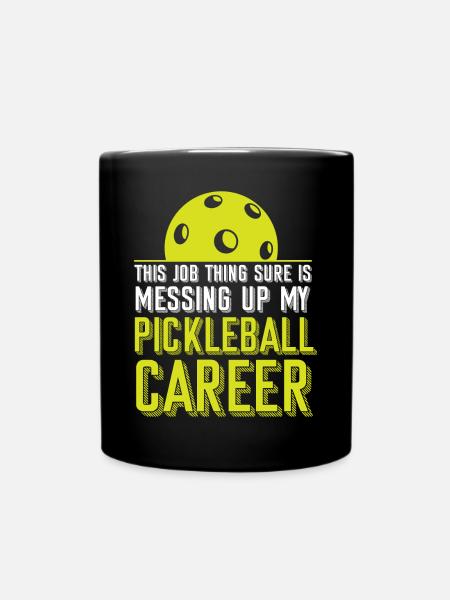 Pickleball Ce travail est sûr - Mug uni - noir
