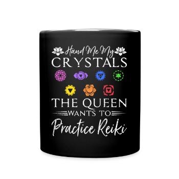 Reiki Meister Heilung Kristalle Chakra Reiki - Tasse einfarbig - Schwarz - Vorne