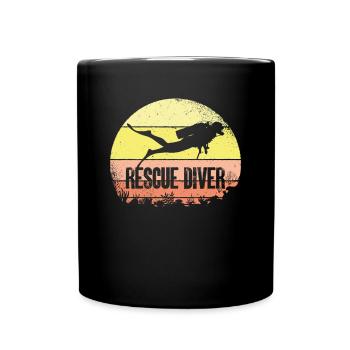 Rescue diver - Full Colour Mug - black - Front