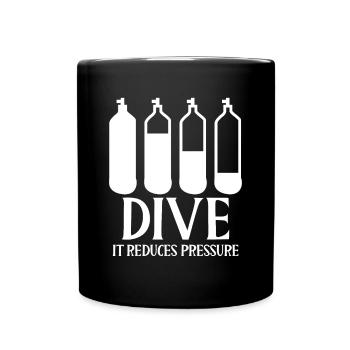 Dip it reduces pressure - Full Colour Mug - black - Front