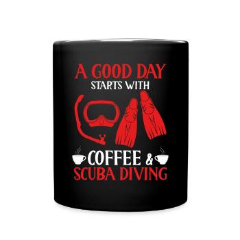 A good day starts with coffee - Full Colour Mug - black - Front