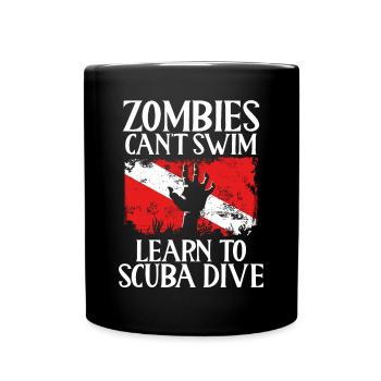 Zombies cannot learn to swim, - Full Colour Mug - black - Front