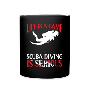 Life is a scuba diving - Full Colour Mug - black - Front