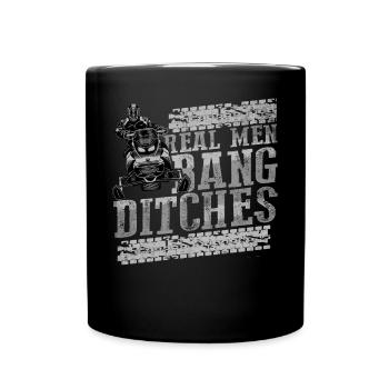 Real Men Bang Ditches Snowmobile - Full Colour Mug - black - Front