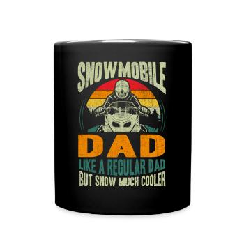 Snowmobile Dad Snow Much Cooler Motorschlitten - Tasse einfarbig - Schwarz - Vorne