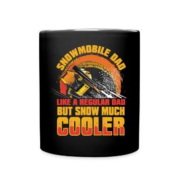 Snowmobile Dad Snow Much Cooler Motorschlitten - Tasse einfarbig - Schwarz - Vorne