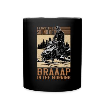 J’aime le son de la motoneige Braaaap - Mug uni - noir - Devant