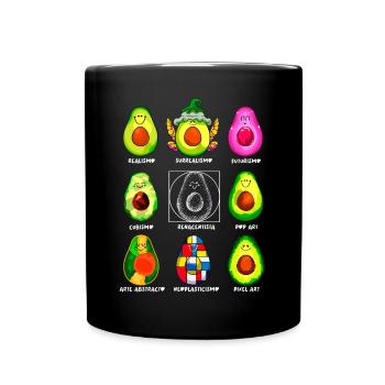 Art History Kawaii Avocados - Full Colour Mug - black - Front