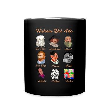 Kunstgeschichte Berühmte klassische Maler - Tasse einfarbig - Schwarz - Vorne