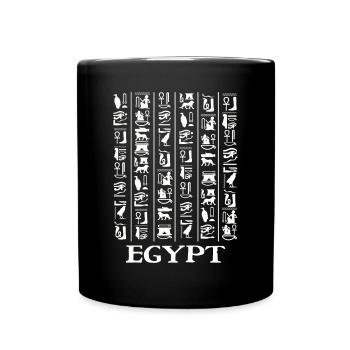 Hieroglyphics Pyramids Ancient Egypt - Full Colour Mug - black - Front