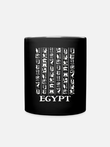 Hieroglyphen Pyramiden Altes Ägypten - Tasse einfarbig - Schwarz