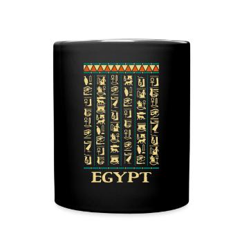 Hieroglyphics Pyramids Ancient Egypt - Full Colour Mug - black - Front