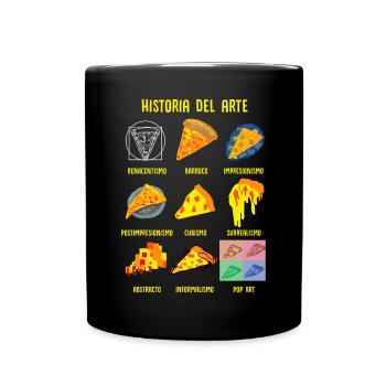 Histoire de l’art classique Fun Pizza - Mug uni - noir - Devant