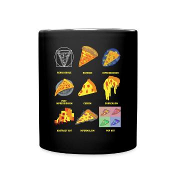 Histoire de l’art classique Fun Pizza - Mug uni - noir - Devant