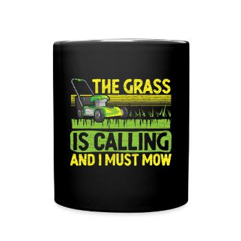 Rasenmäher Mähen Rasenmähen - Tasse einfarbig - Schwarz - Vorne