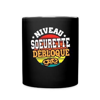 Niveau soeurette débloqué cadeau sœur humour - Mug uni - noir - Devant