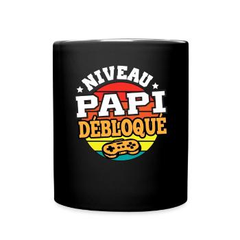 Niveau papi débloqué cadeau grand-père humour - Mug uni - noir - Devant