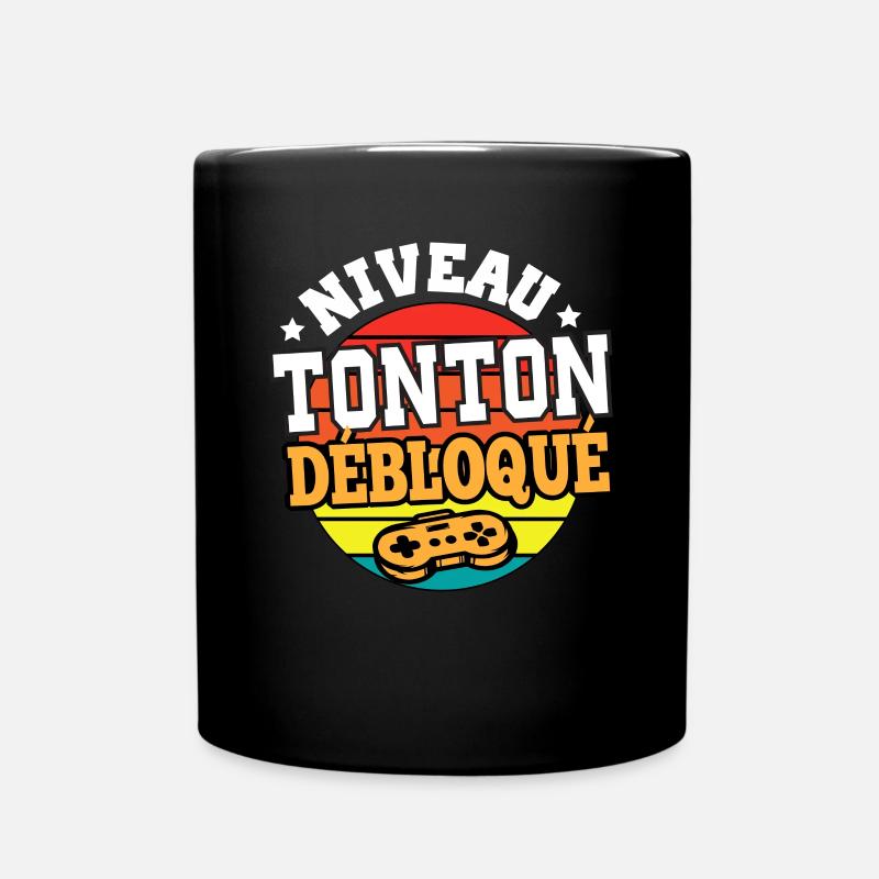 Niveau tonton débloqué cadeau humour tonton - Mug uni - noir