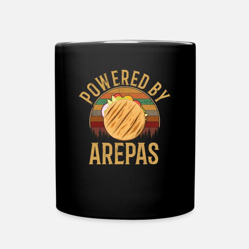 powered by arepas, colombia venezuela arepa - Tasse einfarbig - Schwarz