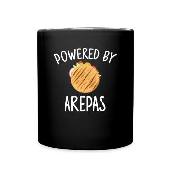 powered by arepas, colombia venezuela arepa - Tasse einfarbig - Schwarz - Vorne