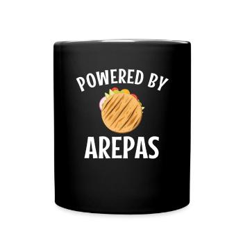 powered by arepas, colombia venezuela arepa - Tasse einfarbig - Schwarz - Vorne