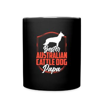 Australian Cattle Dog Papa Treibhund - Tasse einfarbig - Schwarz - Vorne