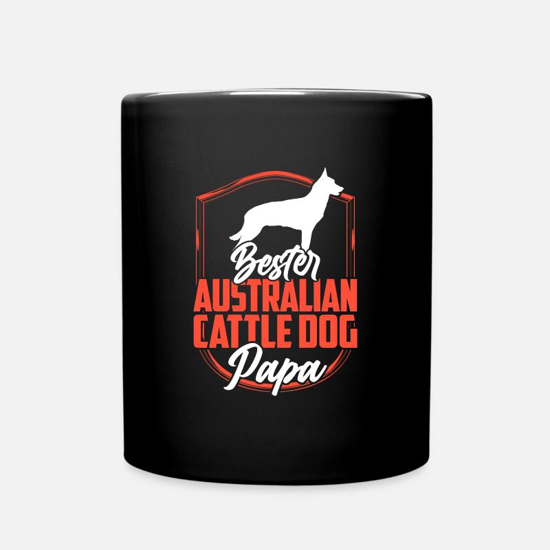 Australian Cattle Dog Papa Treibhund - Tasse einfarbig - Schwarz