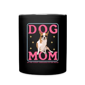 Chihuahua Mom Hundebesitzer Hundemama Geschenk - Tasse einfarbig - Schwarz - Vorne