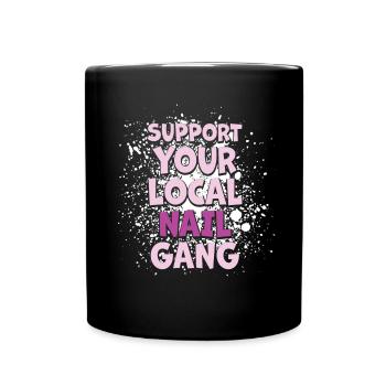 Soutenez votre Nail Gang Nail Tech local - Mug uni - noir - Devant