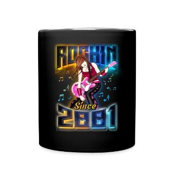 Rockin Since 2001 Rock Music Fan 21st Birthday - Full Colour Mug - black - Front