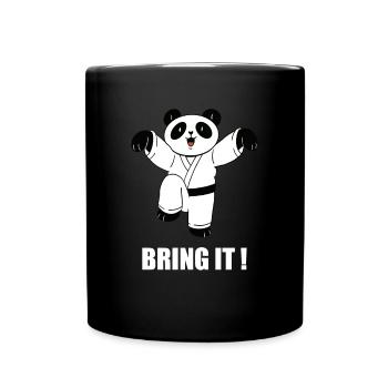 Karate Panda - Karate Japanische Kampfsportarten - Tasse einfarbig - Schwarz - Vorne