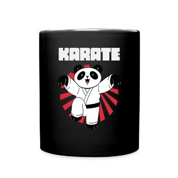Karate Panda - Karate Japan Kämpfen - Tasse einfarbig - Schwarz - Vorne