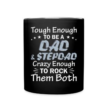 Dad Stepdad Funny Fathers Day Birthday Step - Full Colour Mug - black - Front