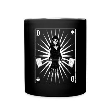 Funny Gym Deadlifts Playing Cards - Full Colour Mug - black - Front
