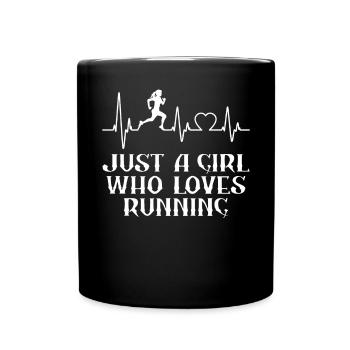 Marathonläuferin Mädchen Herzschlag Nur ein Mädchen, das - Tasse einfarbig - Schwarz - Vorne