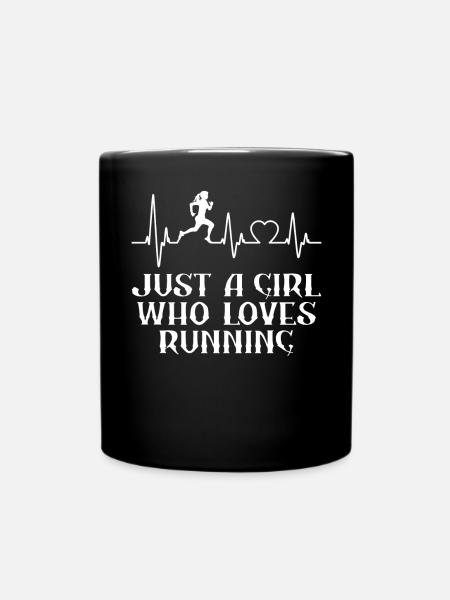 Coureuse de marathon Girl Heartbeat Just A Girl Who - Mug uni - noir
