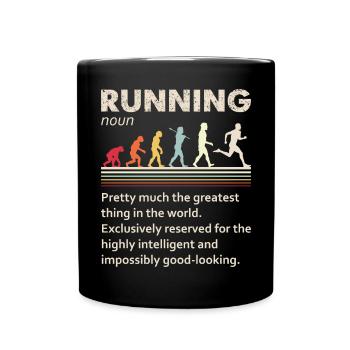 Running Evolution Lustige Definition für Läufer - Tasse einfarbig - Schwarz - Vorne