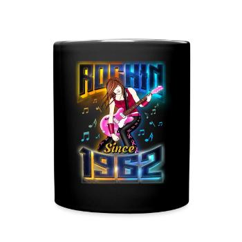 Rockin Since 1962 Rock Music Fan 60th Birthday - Full Colour Mug - black - Front