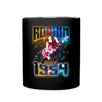 Rockin Since 1954 Rock Music Fan 68th Birthday - Full Colour Mug - black - Front