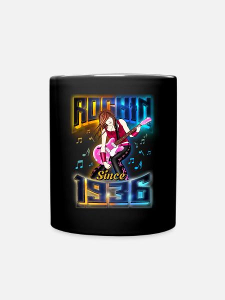 Rockin Since 1936 Rockmusik Fan 86. Geburtstag - Tasse einfarbig - Schwarz